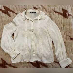 Gorgeous Zara Satin Blouse Tie-Neck xs